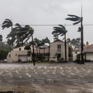 Flooded street storm